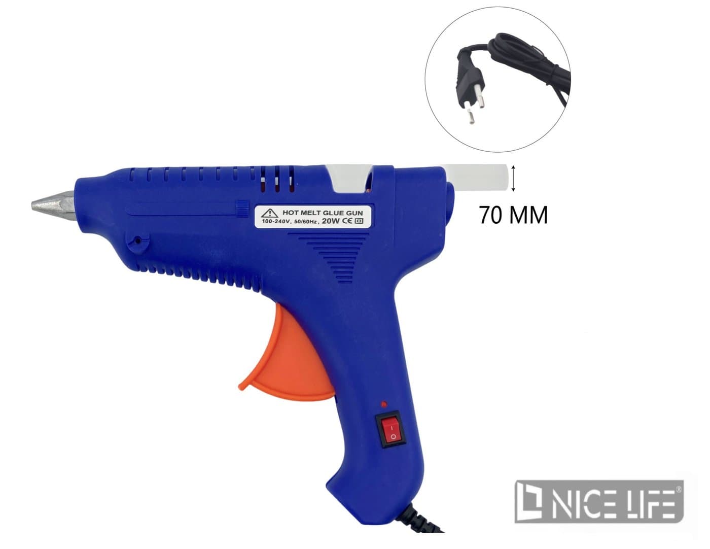 Pistolet do kleju na gorąco ze spustem i włącznikiem