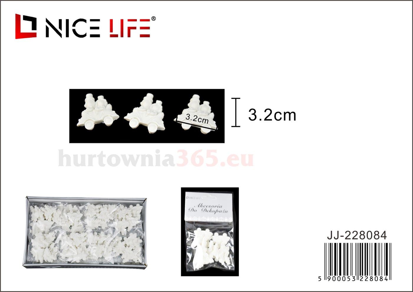 Elementy dekoracyjne do decoupage'u lokomotywy białe