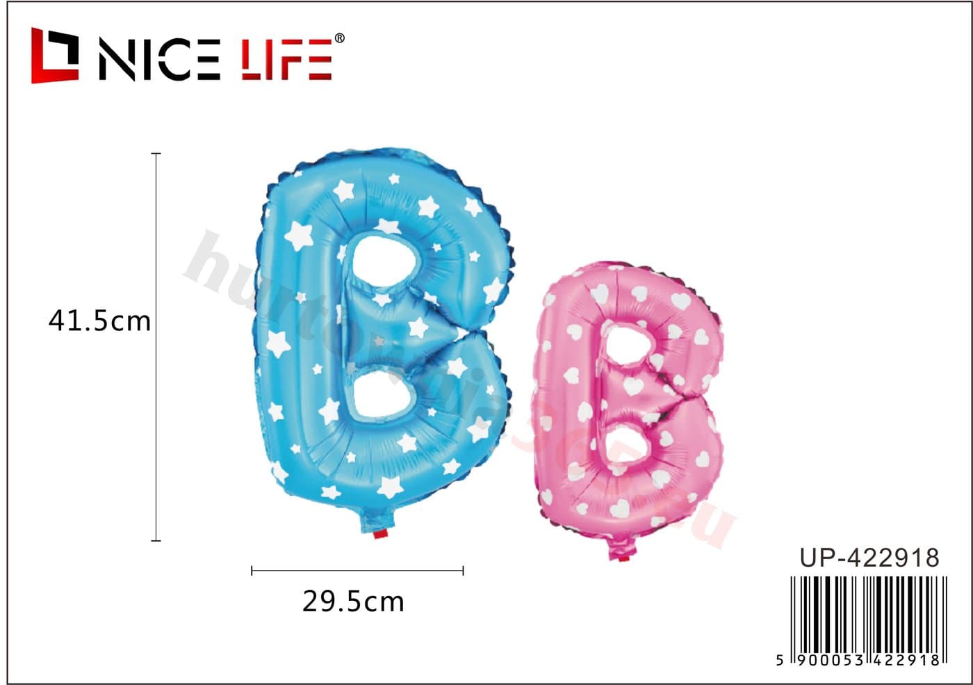 Balon foliowy litera B w gwiazdki lub serca
