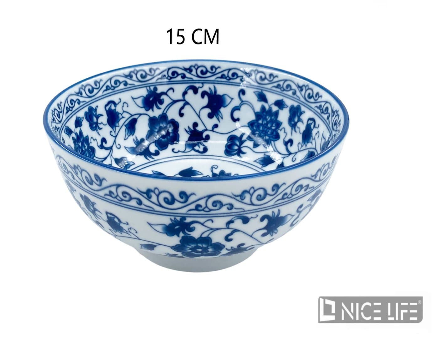 Miseczka ceramiczna do serwowania przekąsek biała w niebieskie kwiaty