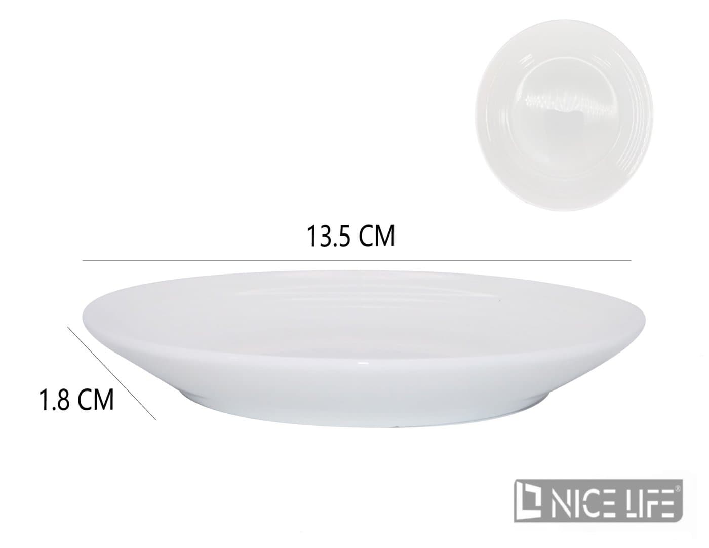 Talerz ceramiczny biały płytki z delikatnym rantem do posiłków