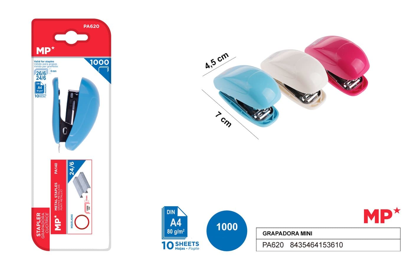 Zszywacz MINI zszywki 24/6 MP