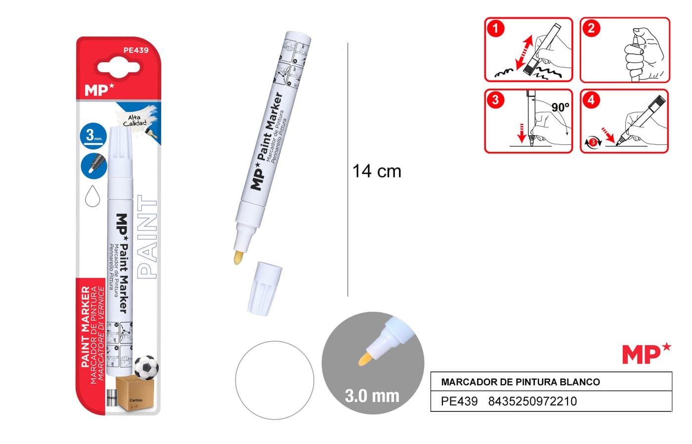 Marker olejowy biały 3.0MM MP