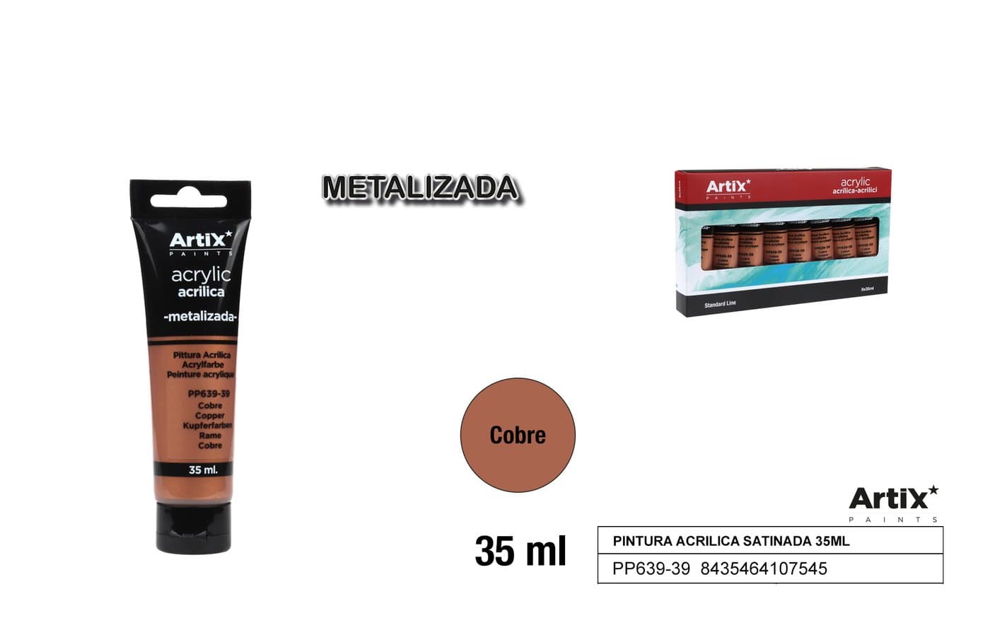 Farba akrylowa metalizowana miedziana w tubce
