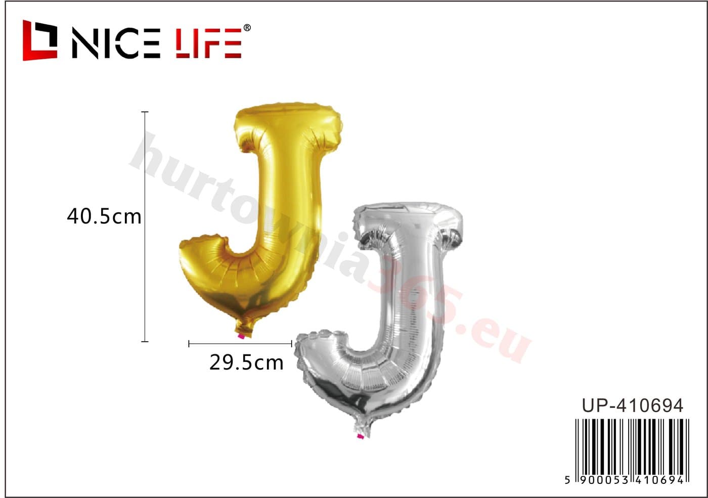 Balon foliowy litera J złoty lub srebrny