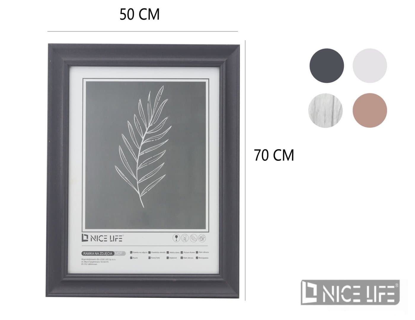 Ramka na fotografie w wariantach grafitowym i białym