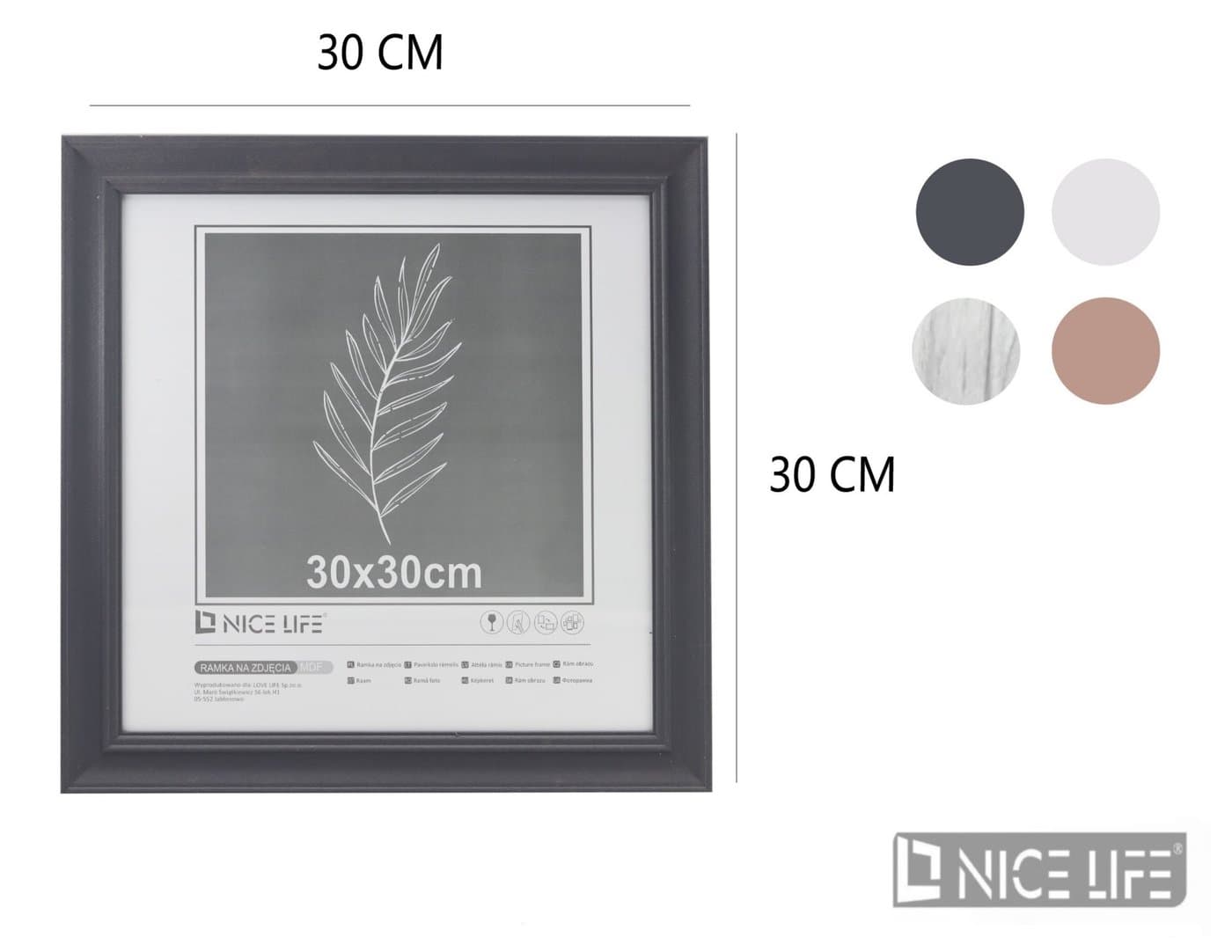 Ramka profilowana na fotografie w odcieniach grafitu i różu