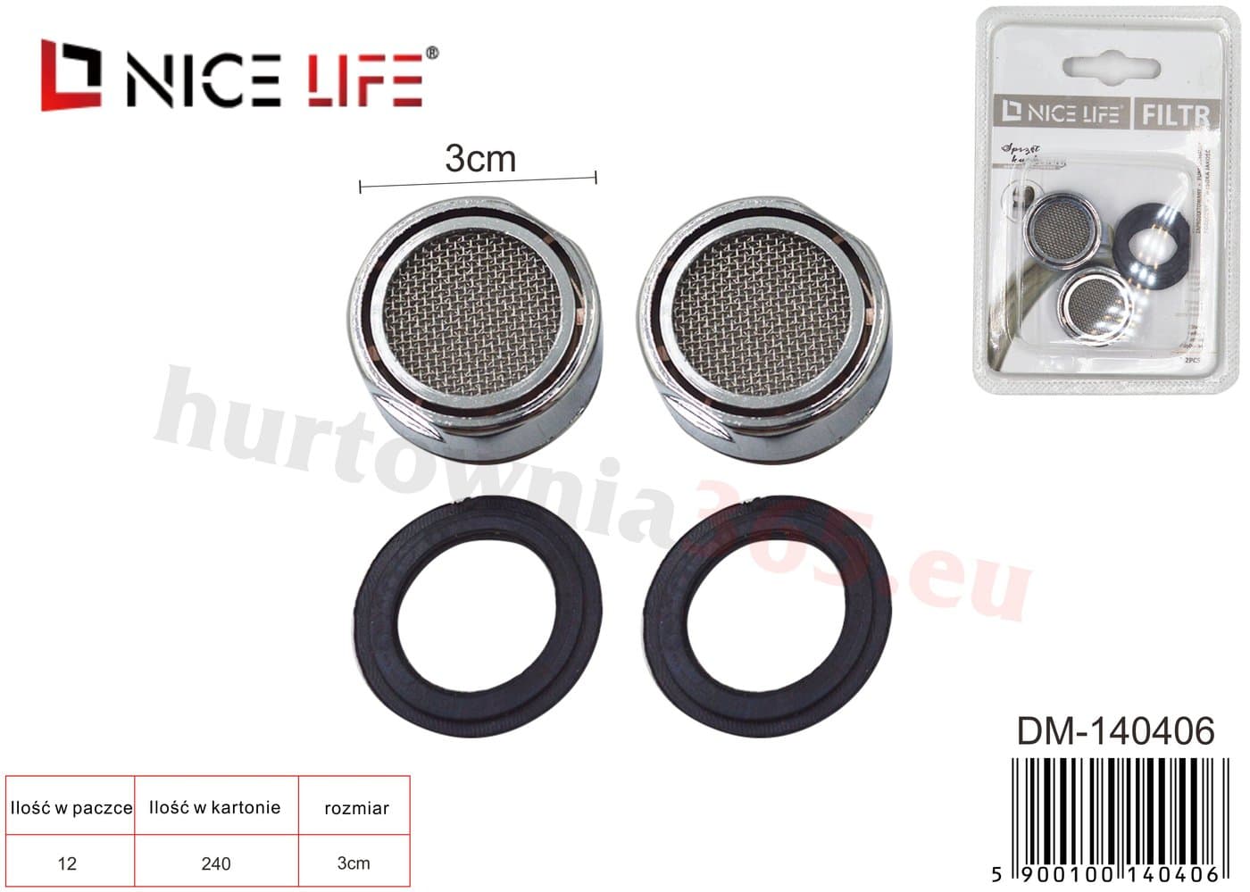 Filtr do baterii z czarną gumową uszczelką