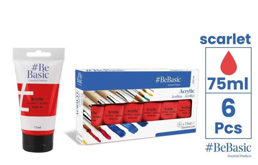 Farba akrylowa błyszcząca czerwona 75 ml