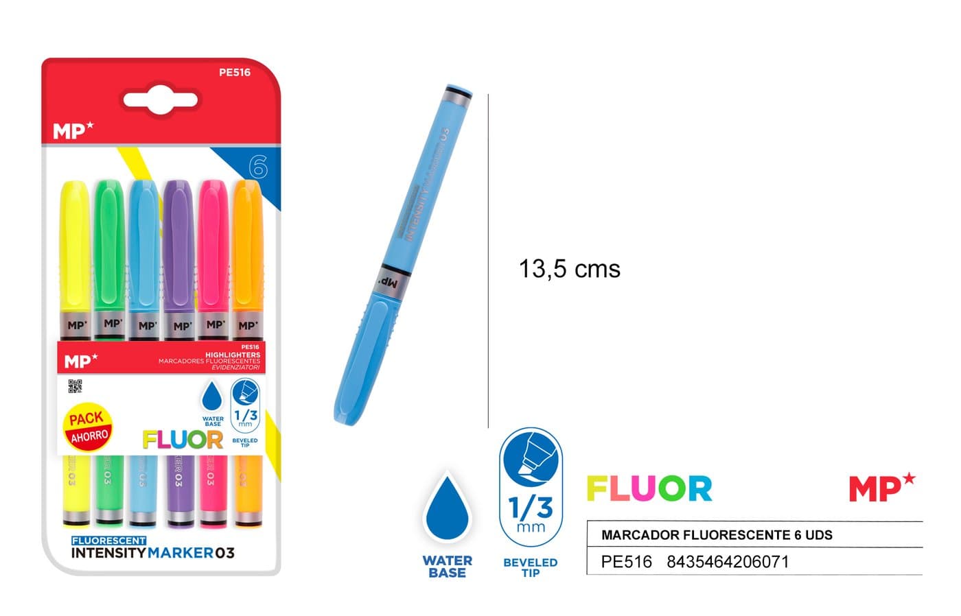 Zakreślacz fluorescencyjny 6 sztop 1-5mm