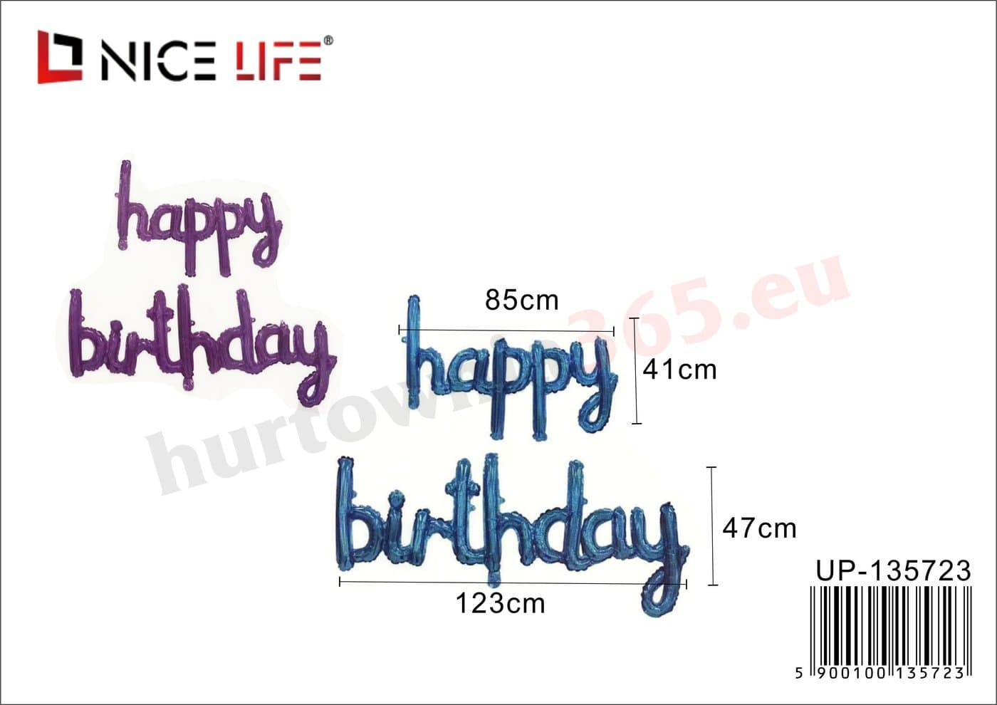 Balon foliowy z napisem happy birthday fioletowy lub niebieski