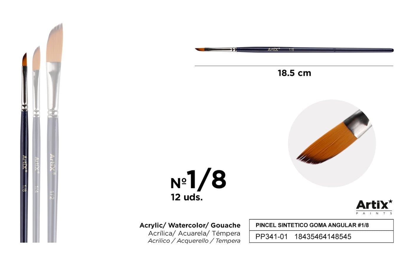 Pędzel syntetyczny dagger 1/8#