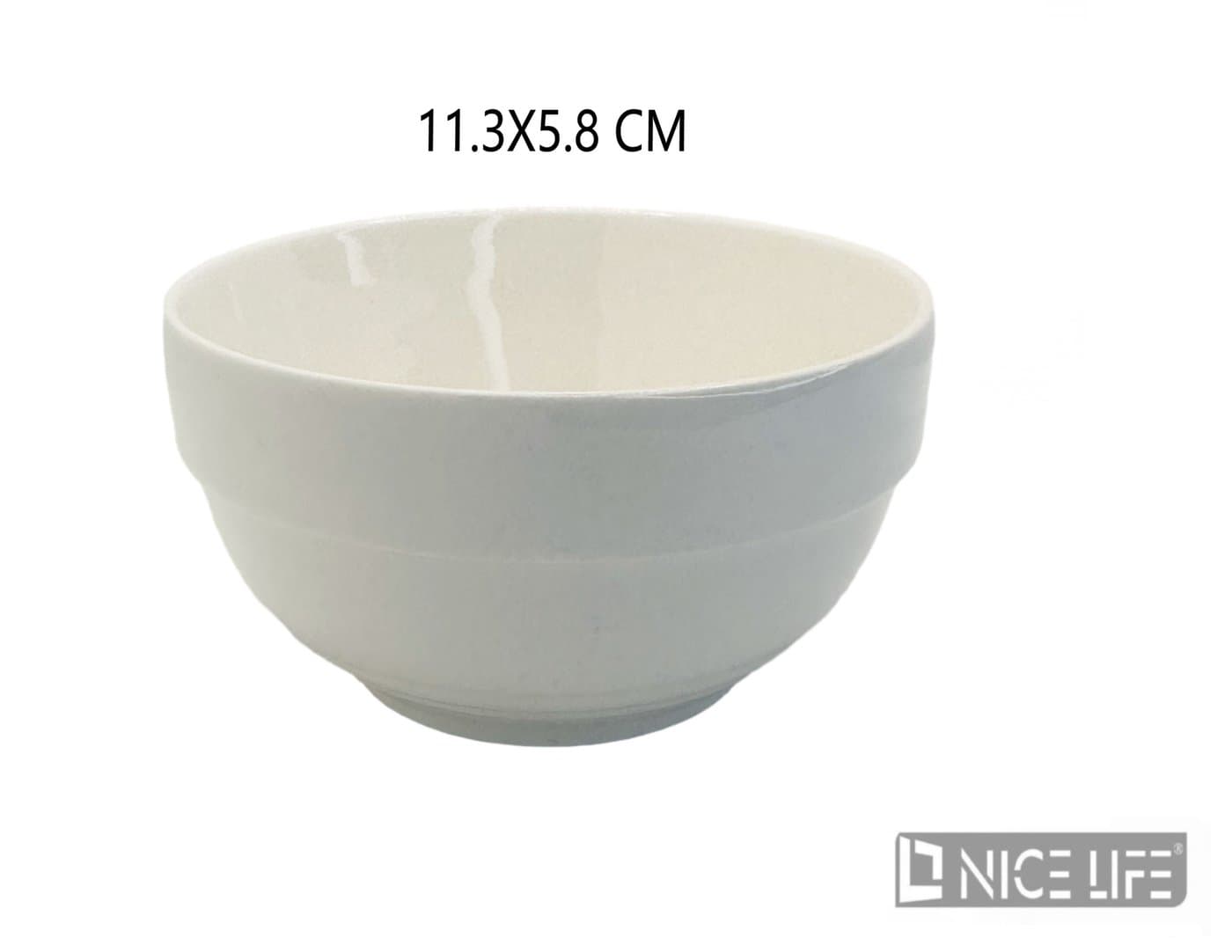 Salaterka ceramiczna biała okrągła z profilowaną podstawą