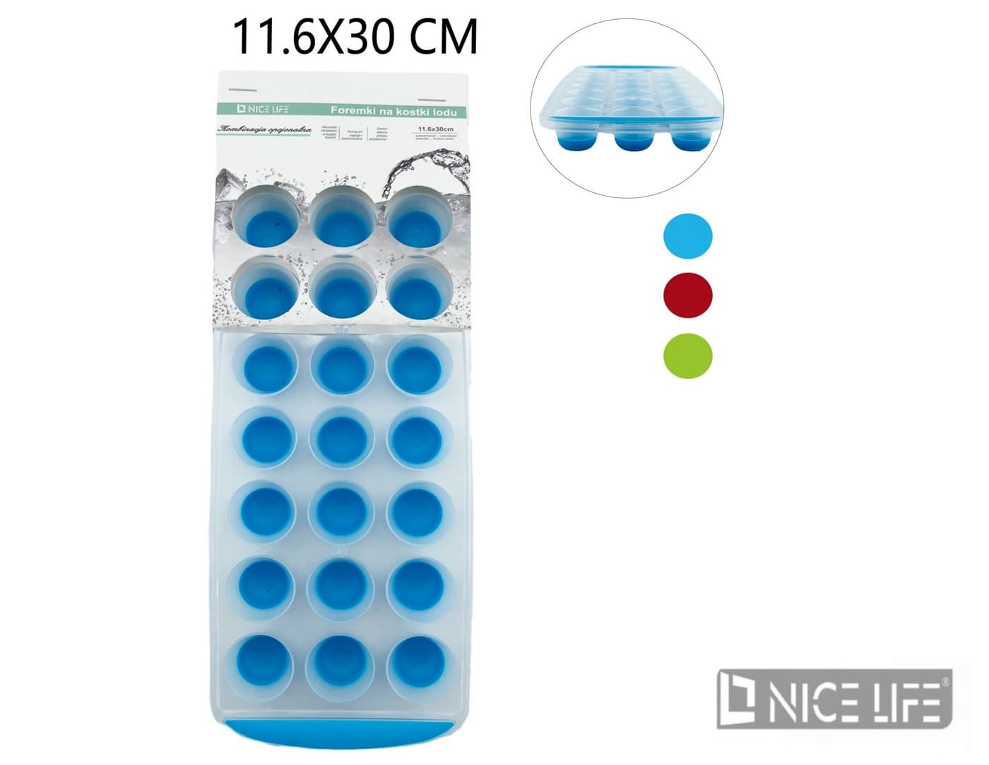 Forma do kostek lodu okrągła plastikowa