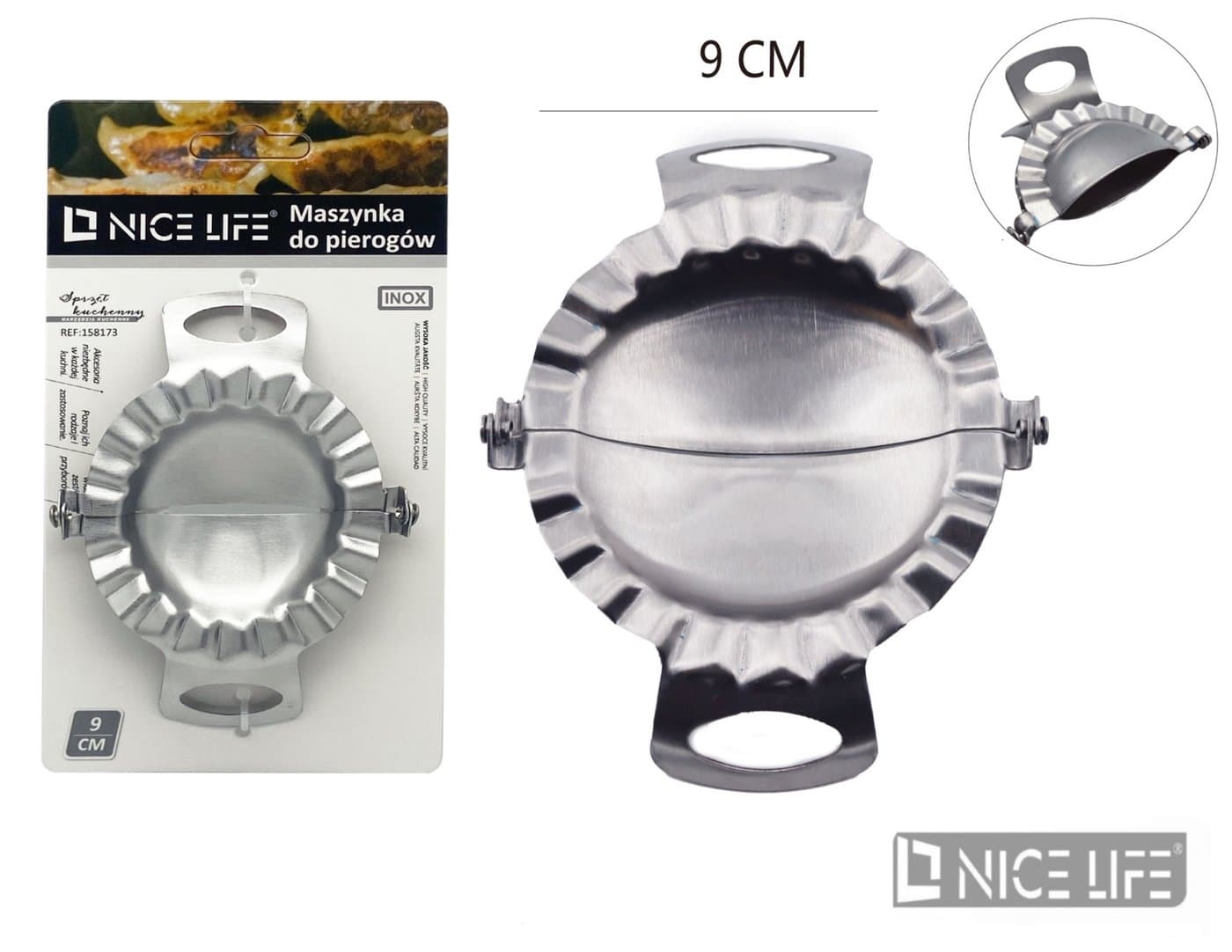 Forma do pierogów metalowa składana z falowanym brzegiem