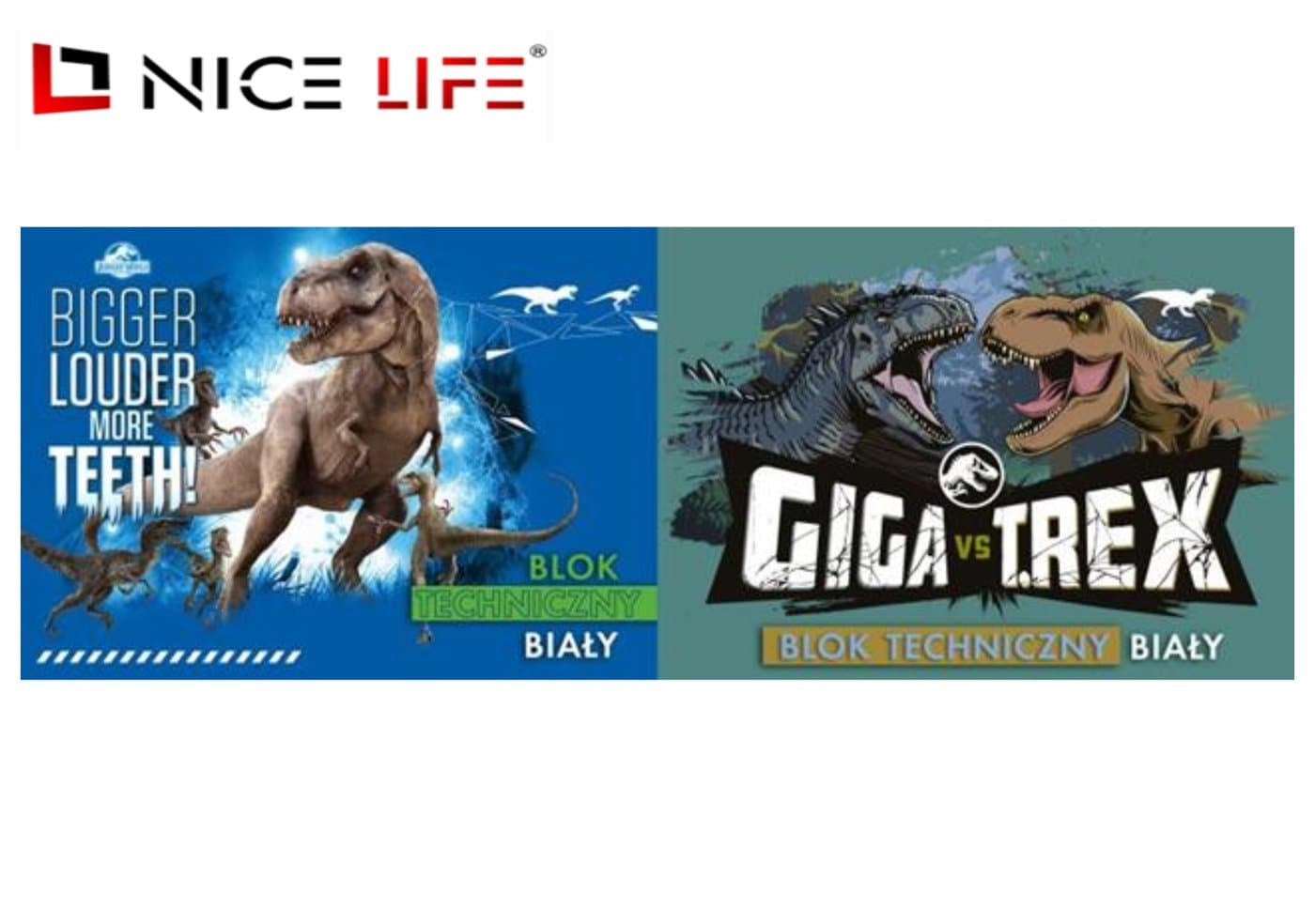 Blok techniczny biały A4/10k. - JURASSIC PARK