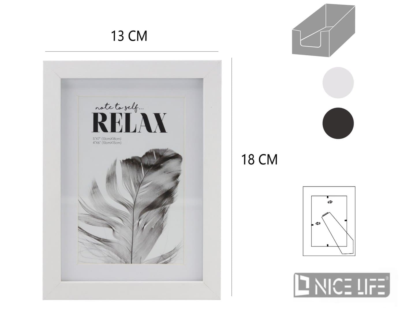 Ramka na fotografie w kolorze czarnym i białym