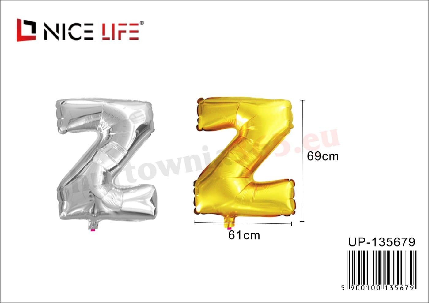 Balon foliowy litera Z złoty i srebrny