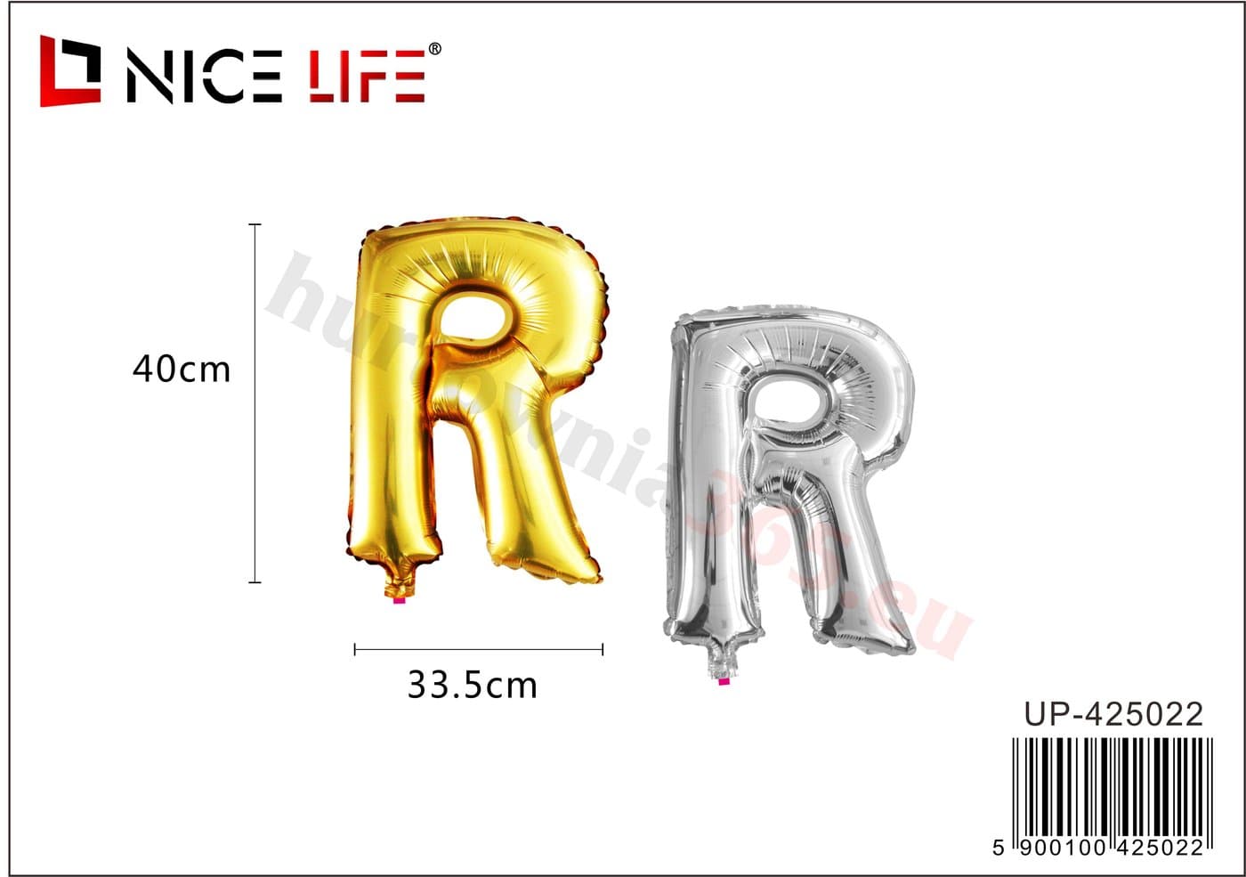 Balony foliowe litera R złote i srebrne