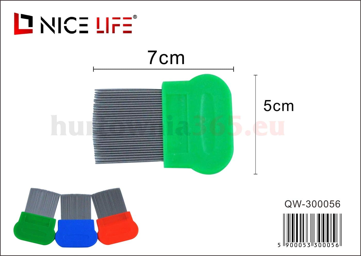 Grzebień dla psa metalowy z plastikowym uchwytem