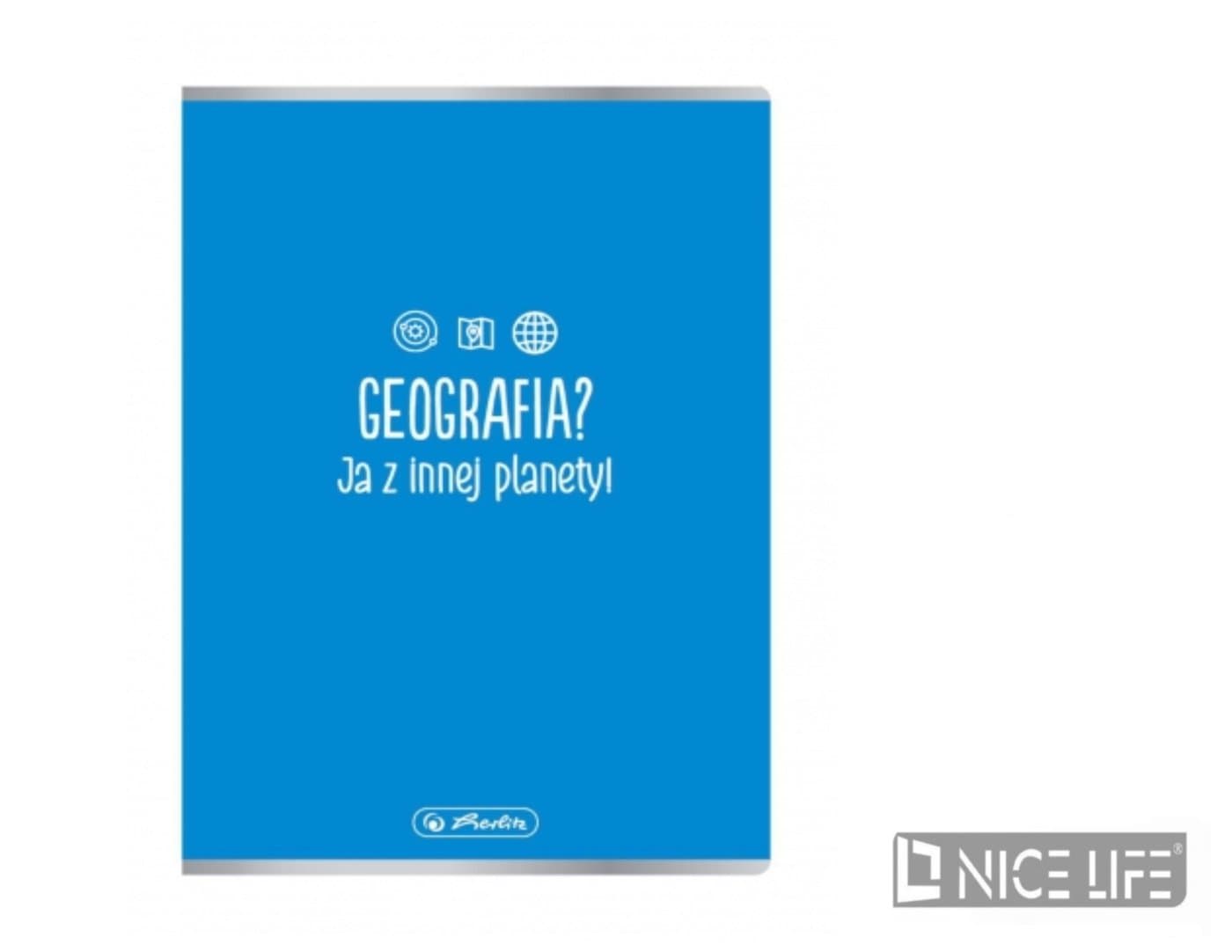 Zeszyt w kratkę A5 do geografii, niebieski
