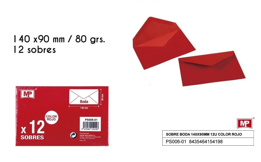 Koperta papierowa czerwona