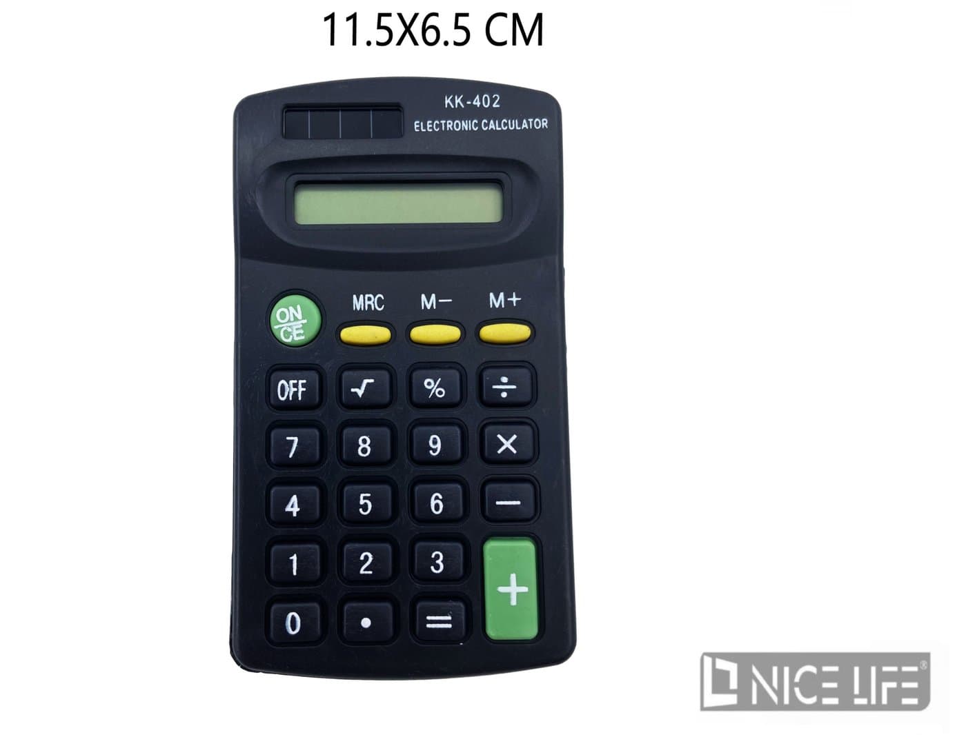 Kalkulator elektroniczny czarny z panelem słonecznym