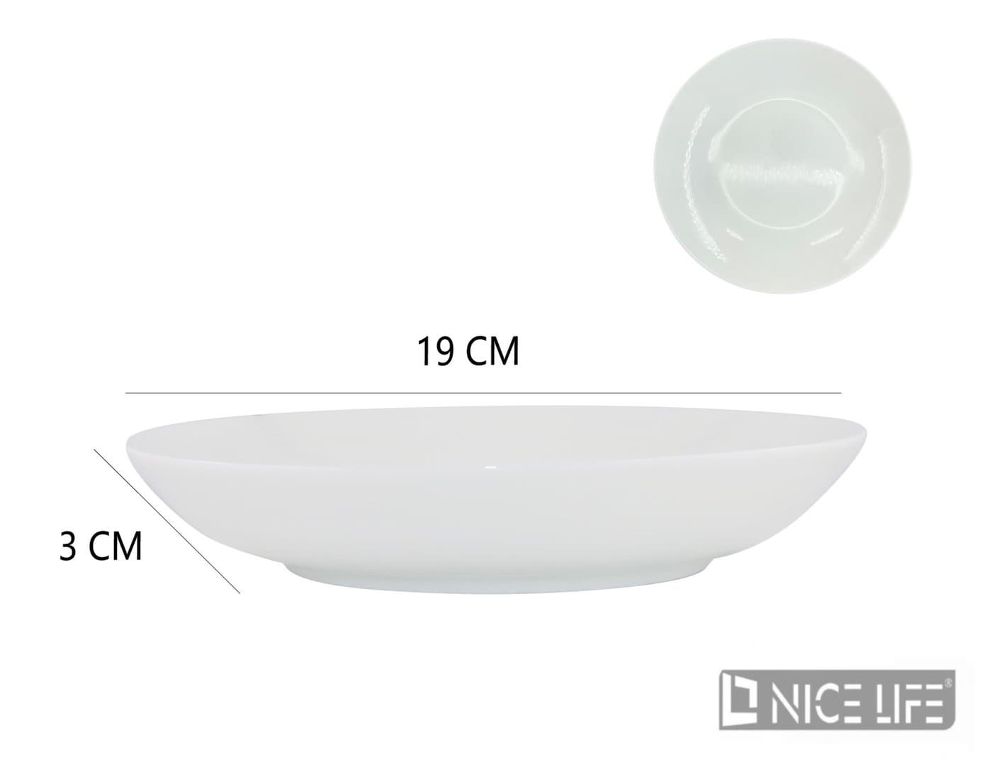 Talerz ceramiczny biały głęboki z szerokim rantem
