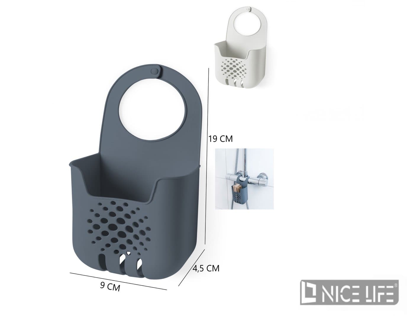 Organizer wiszący z tworzywa 19 × 9 × 4,5