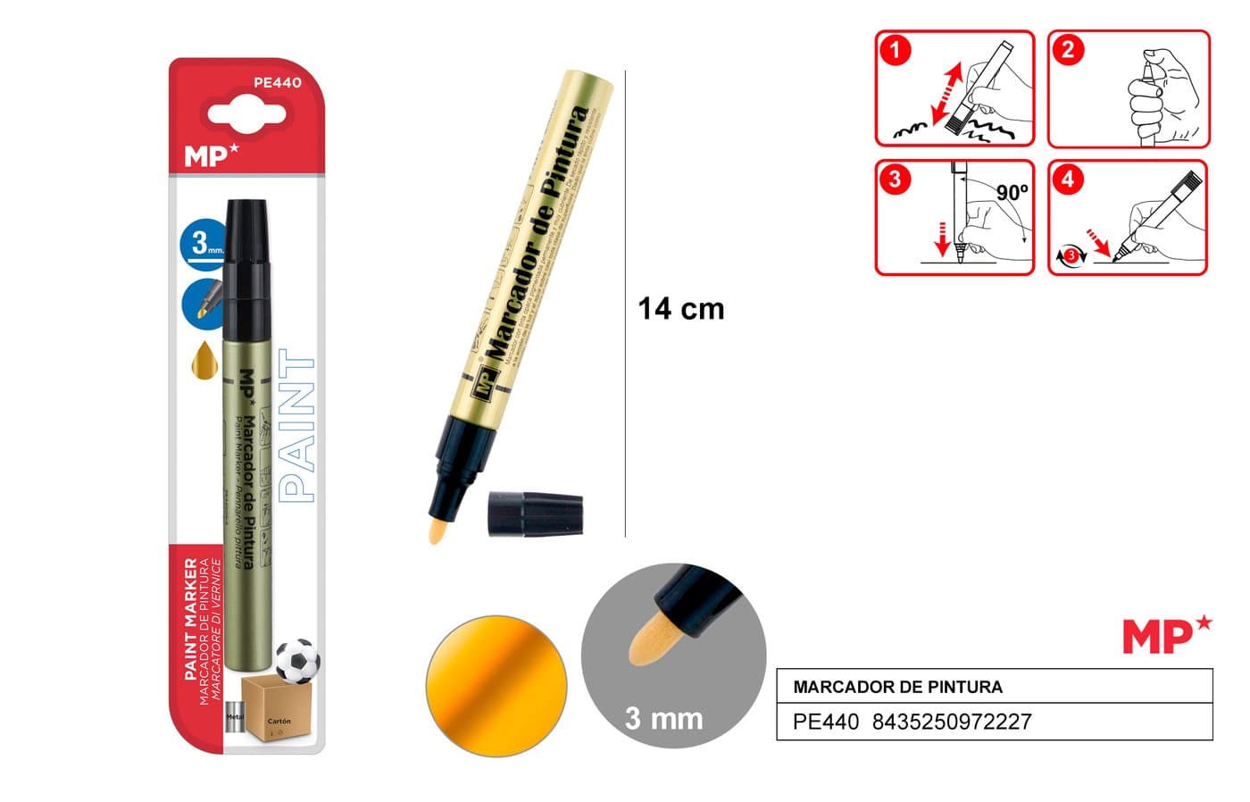 Marker olejowy złoty 3.0MM MP