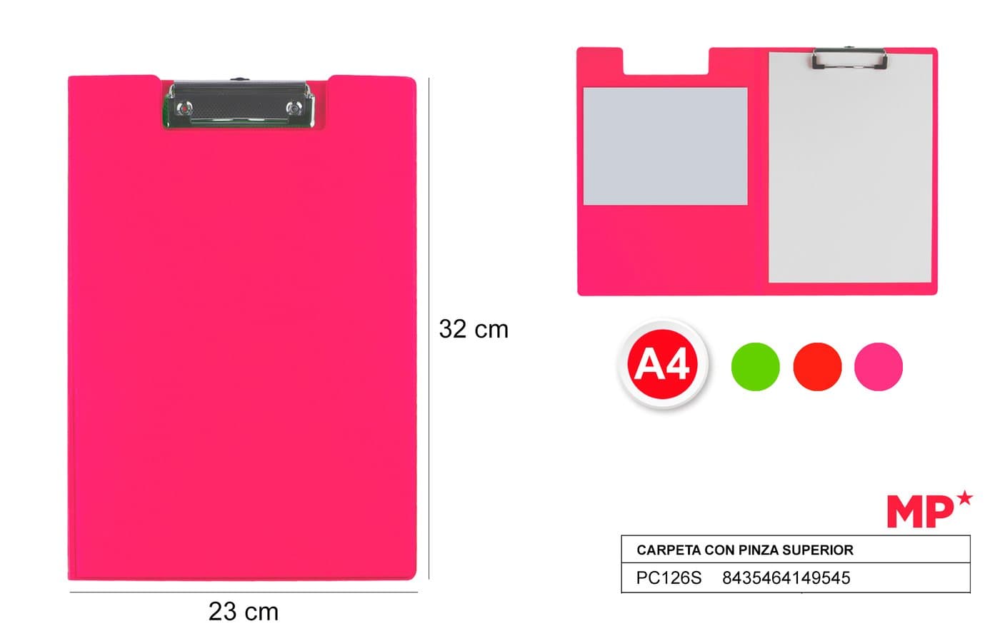 Teczka z klipem jasne kolory A4 MP