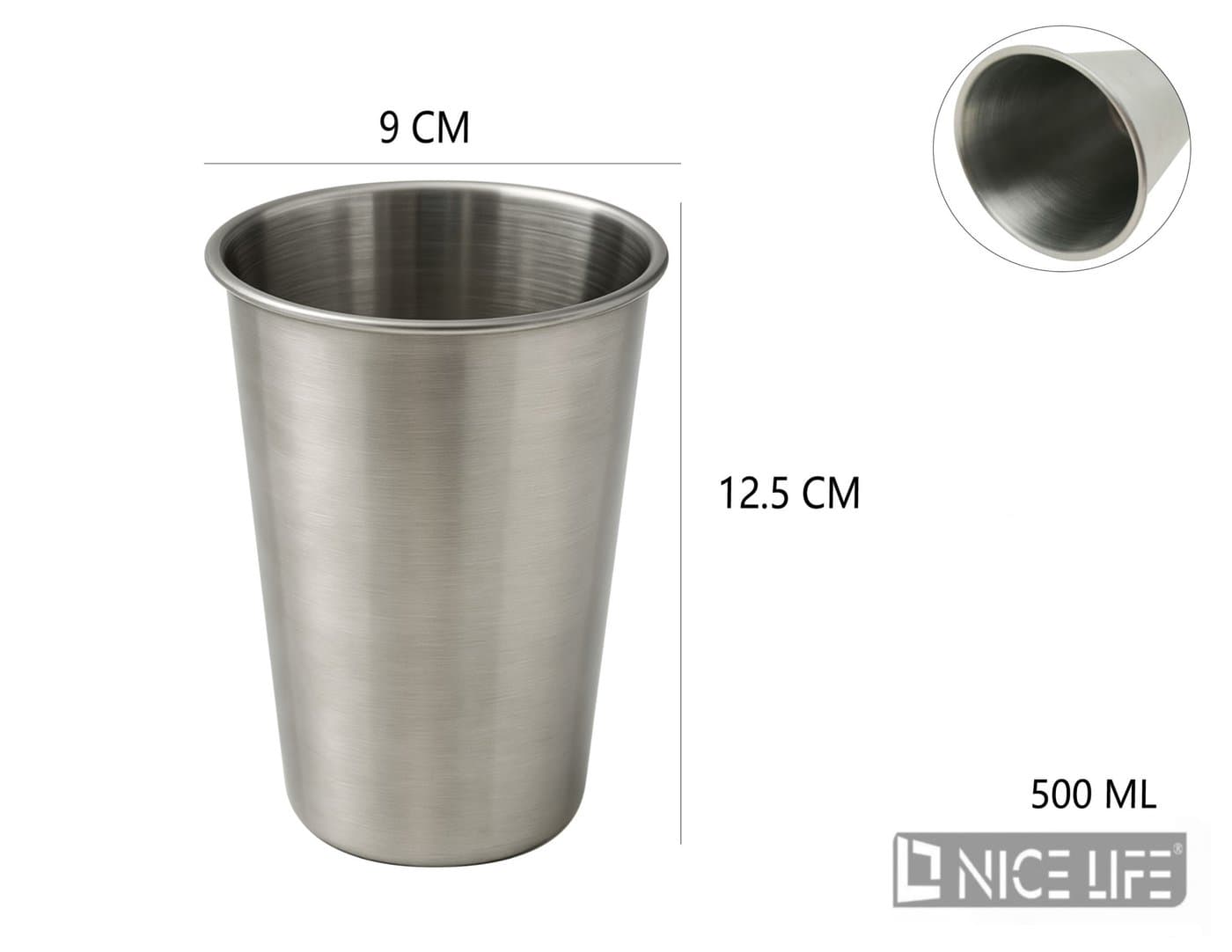 Kubek do piwa stalowy 500 ml