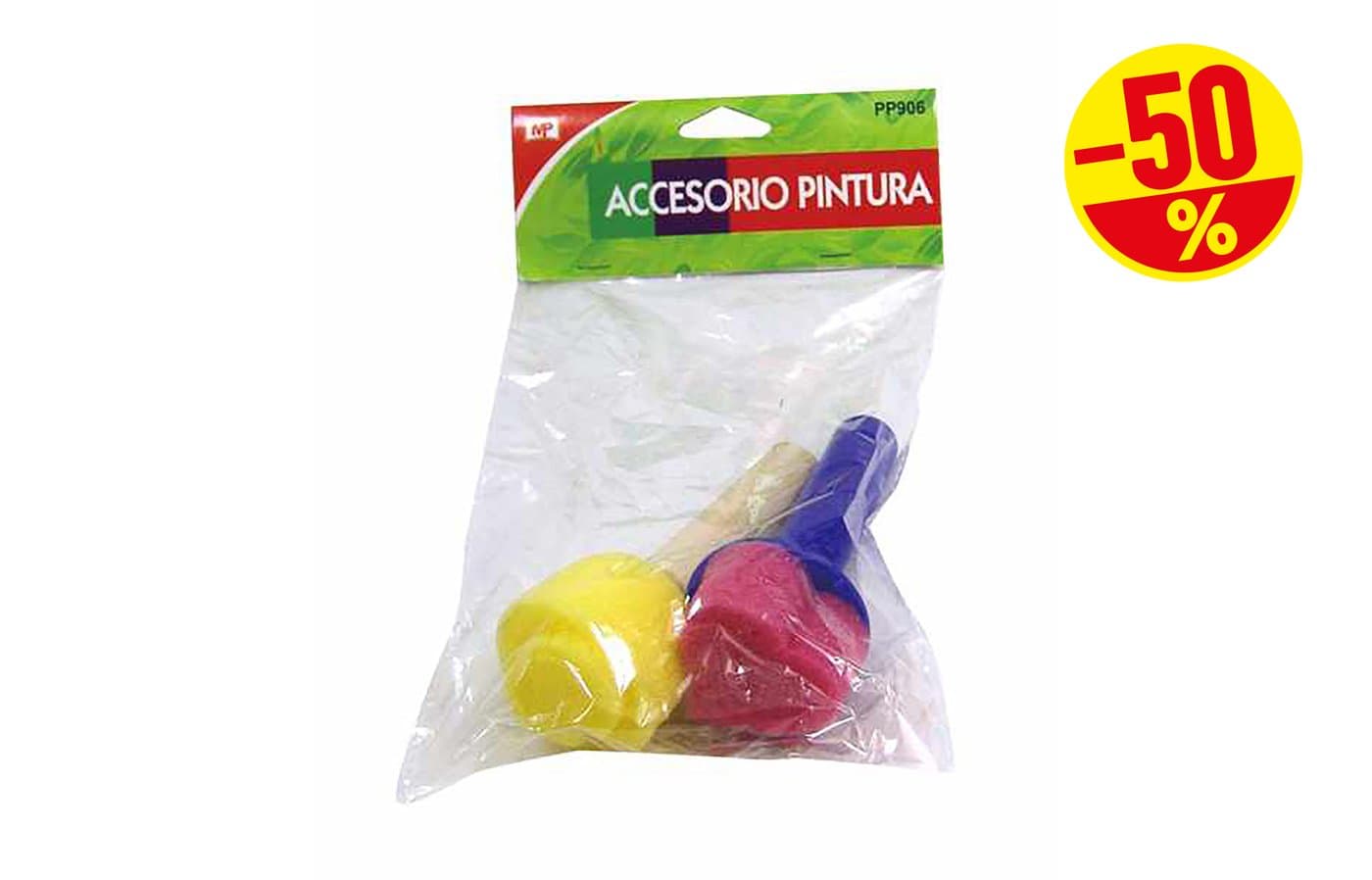 Akcesoria malarskie piankowe z drewnianymi uchwytami