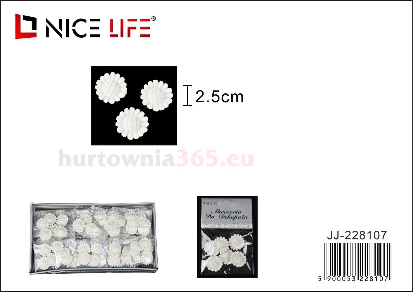 Elementy dekoracyjne do decoupage'u kwiaty białe