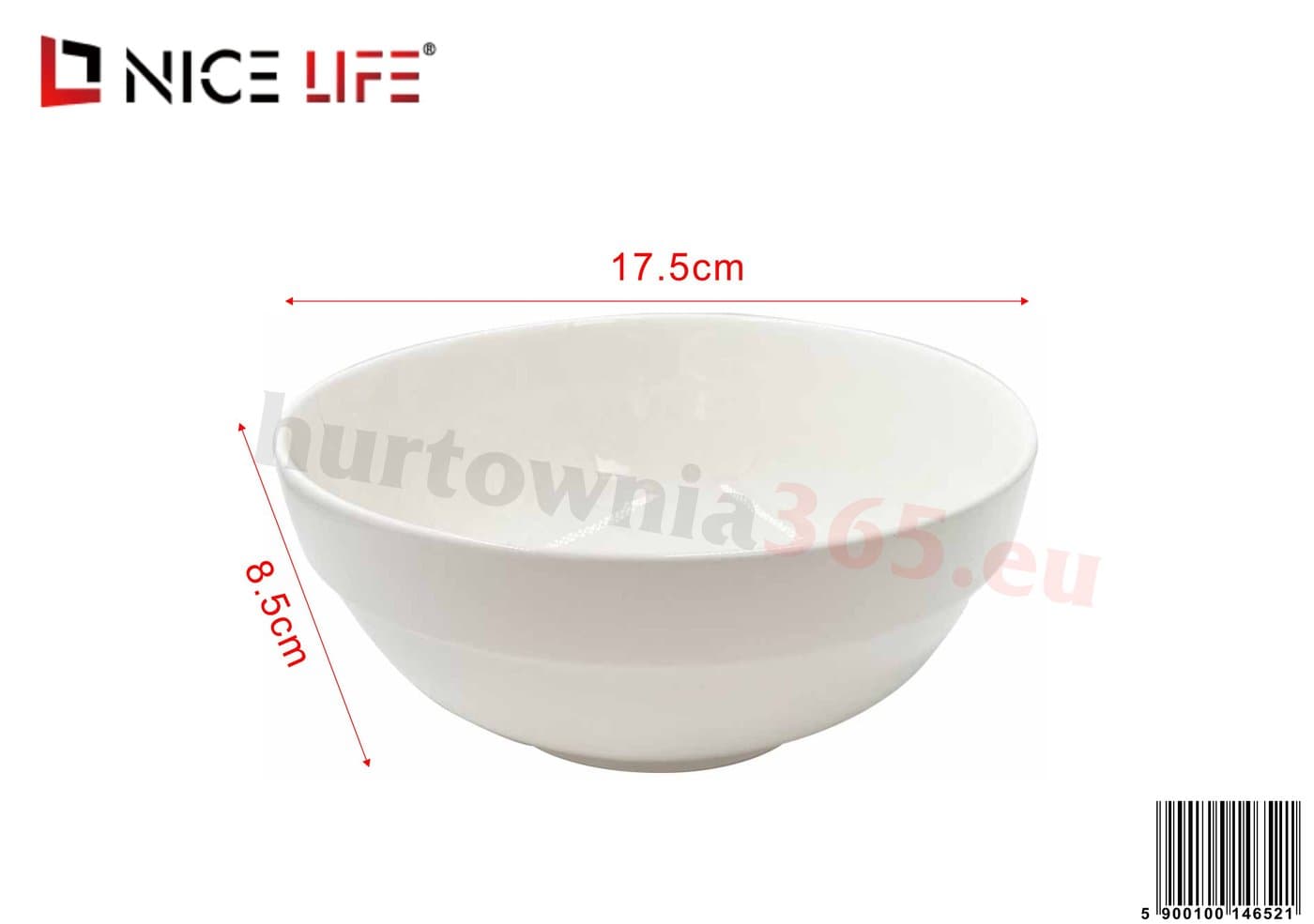 Miska ceramiczna biała okrągła z lekko profilowaną podstawą