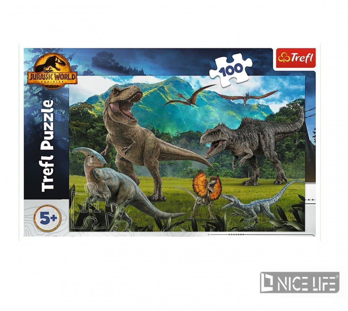 Puzzle 100-elementowe z dinozaurami