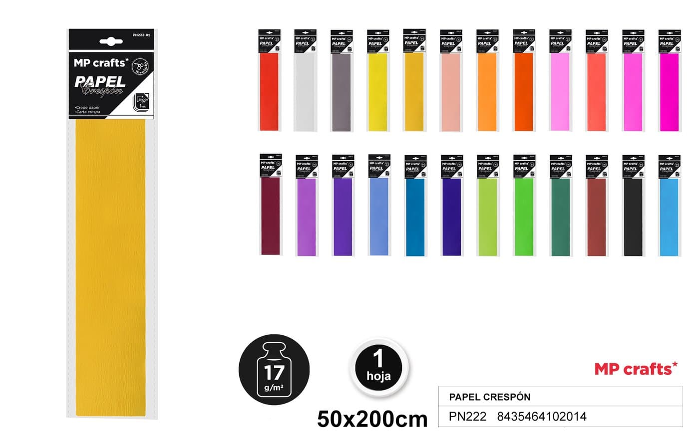 Bibuła karbowana mix kolorów 50 × 200 cm