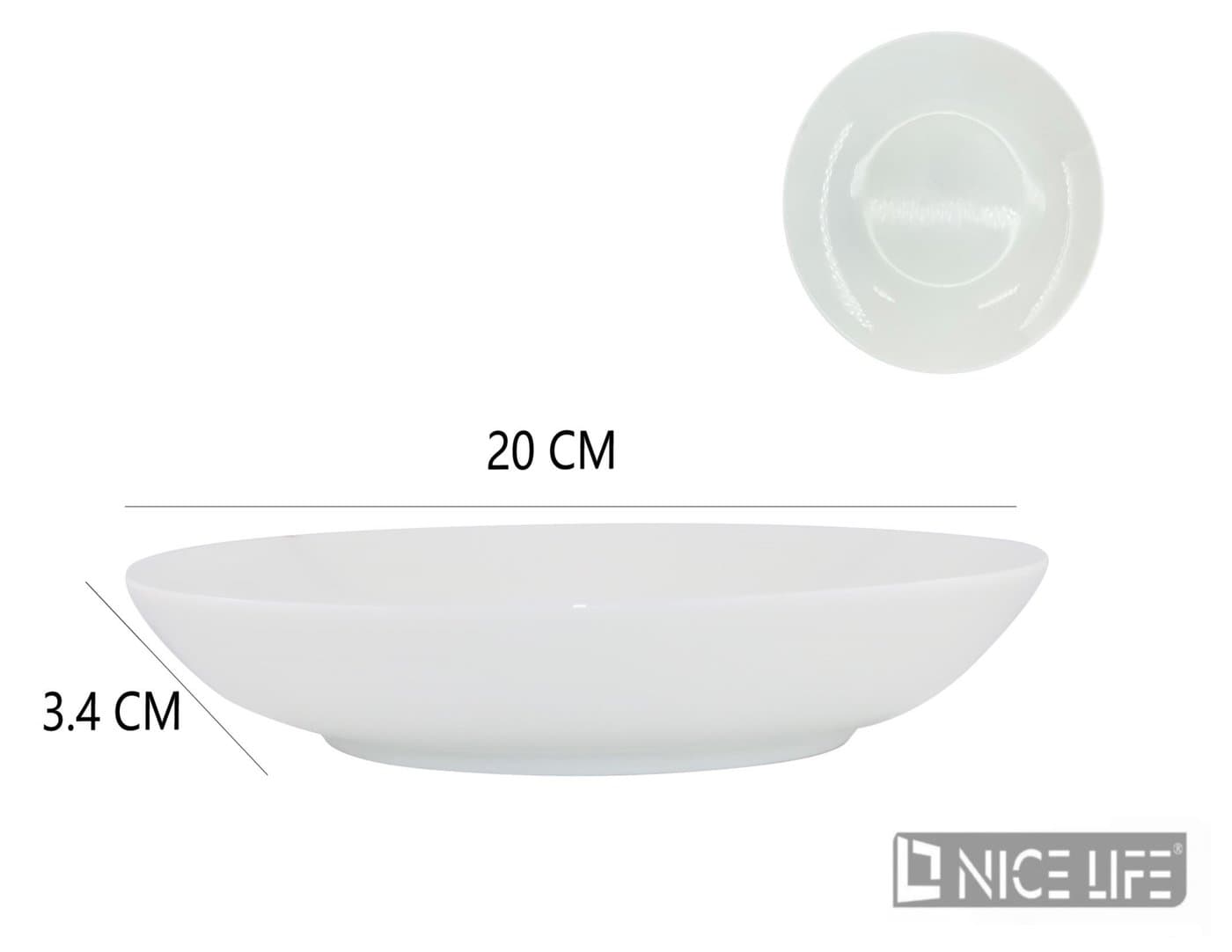 Talerz ceramiczny głęboki biały z szerokim rantem