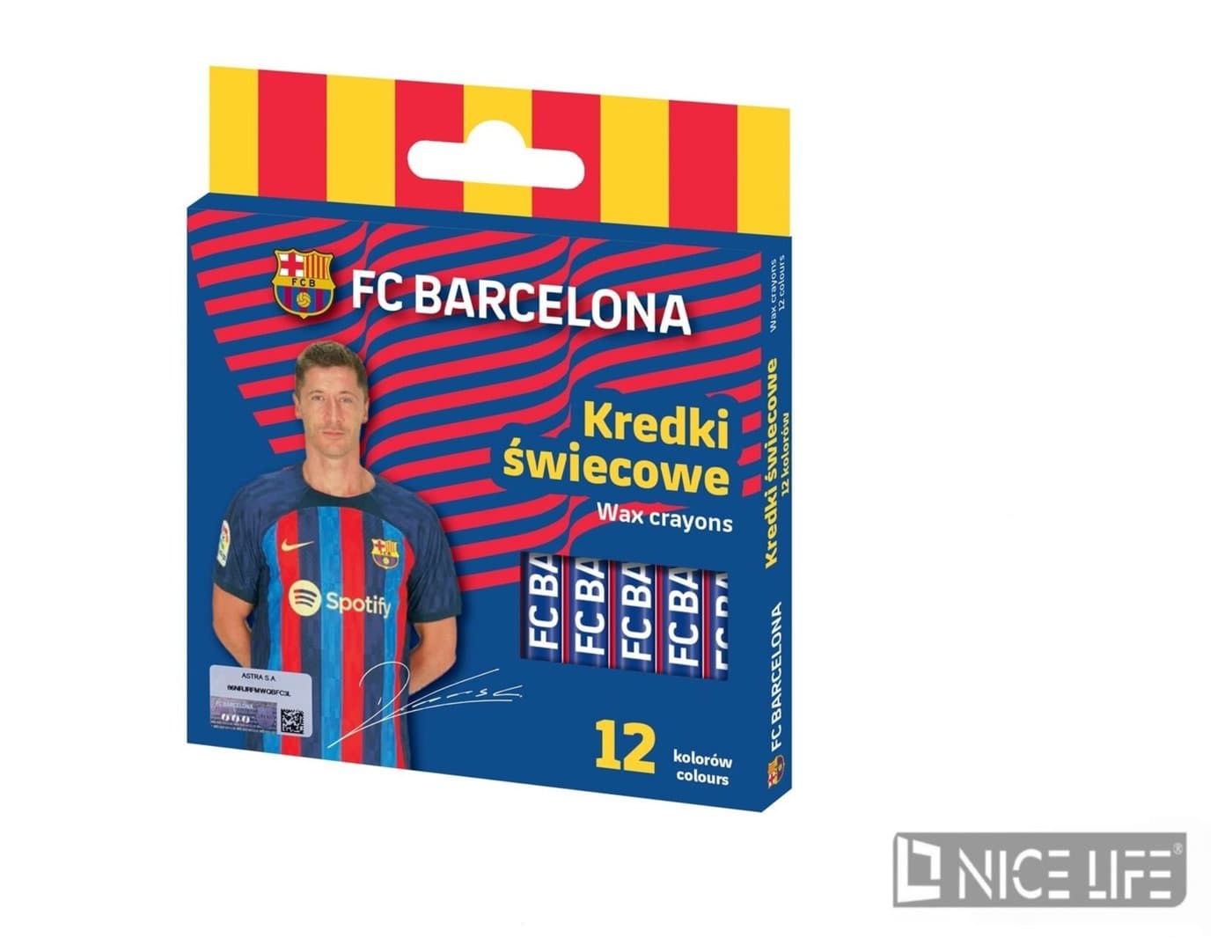 KREDKI ŚWIECOWE OKRAGŁE FC BARCELONA 12KOL