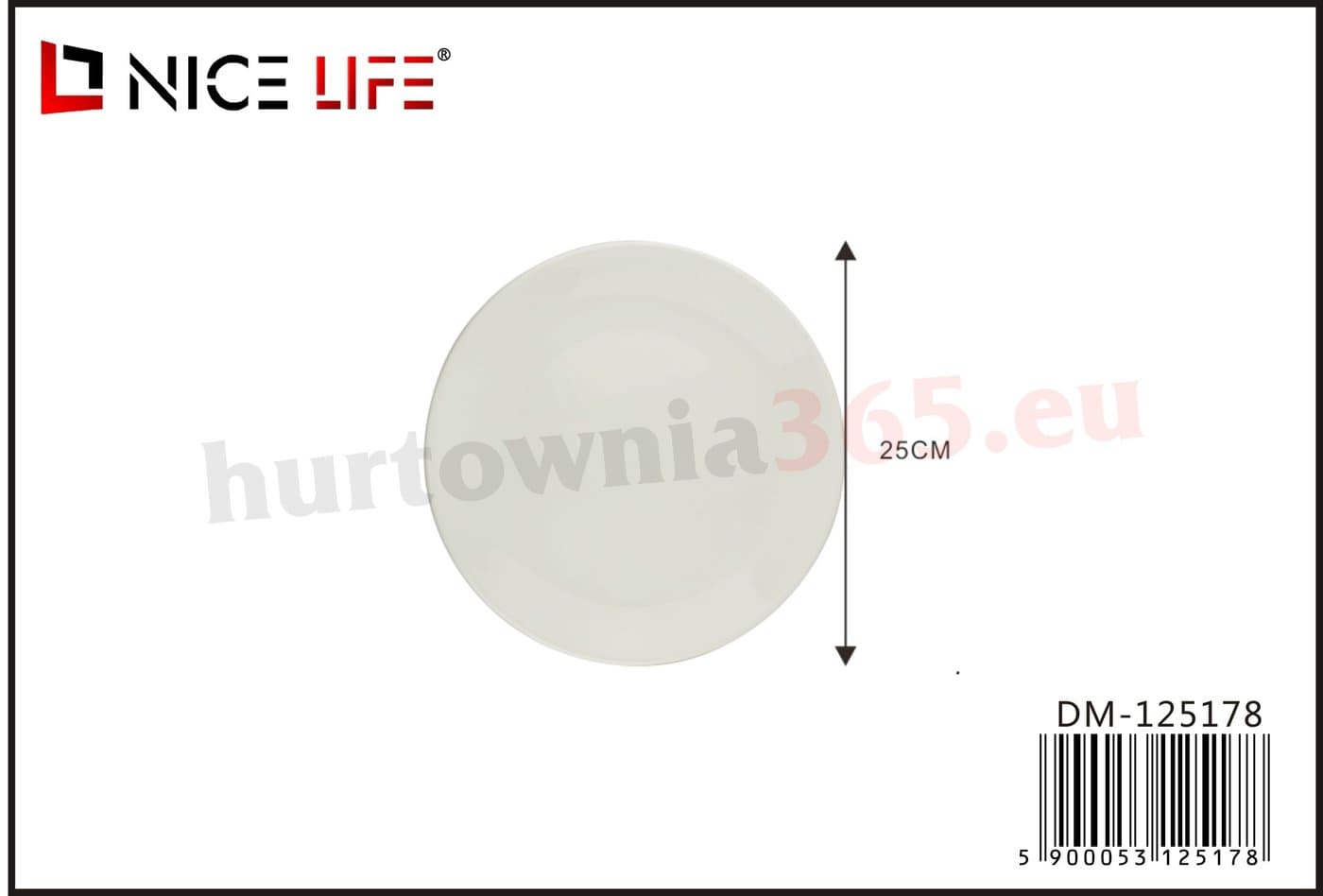 Talerz płaski ceramiczny biały o okrągłej formie do serwowania dań
