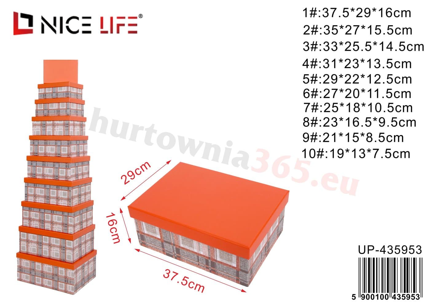 Pudełka prezentowe kartonowe z pomarańczowymi pokrywkami