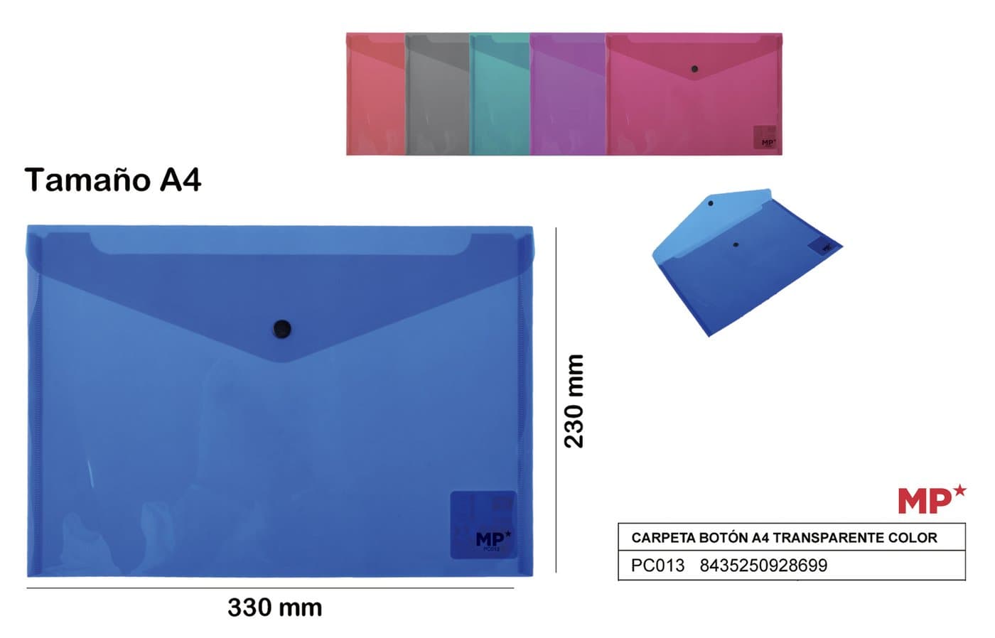 Koperta na dokumenty A4 plastikowa kolorowa na zatrzask
