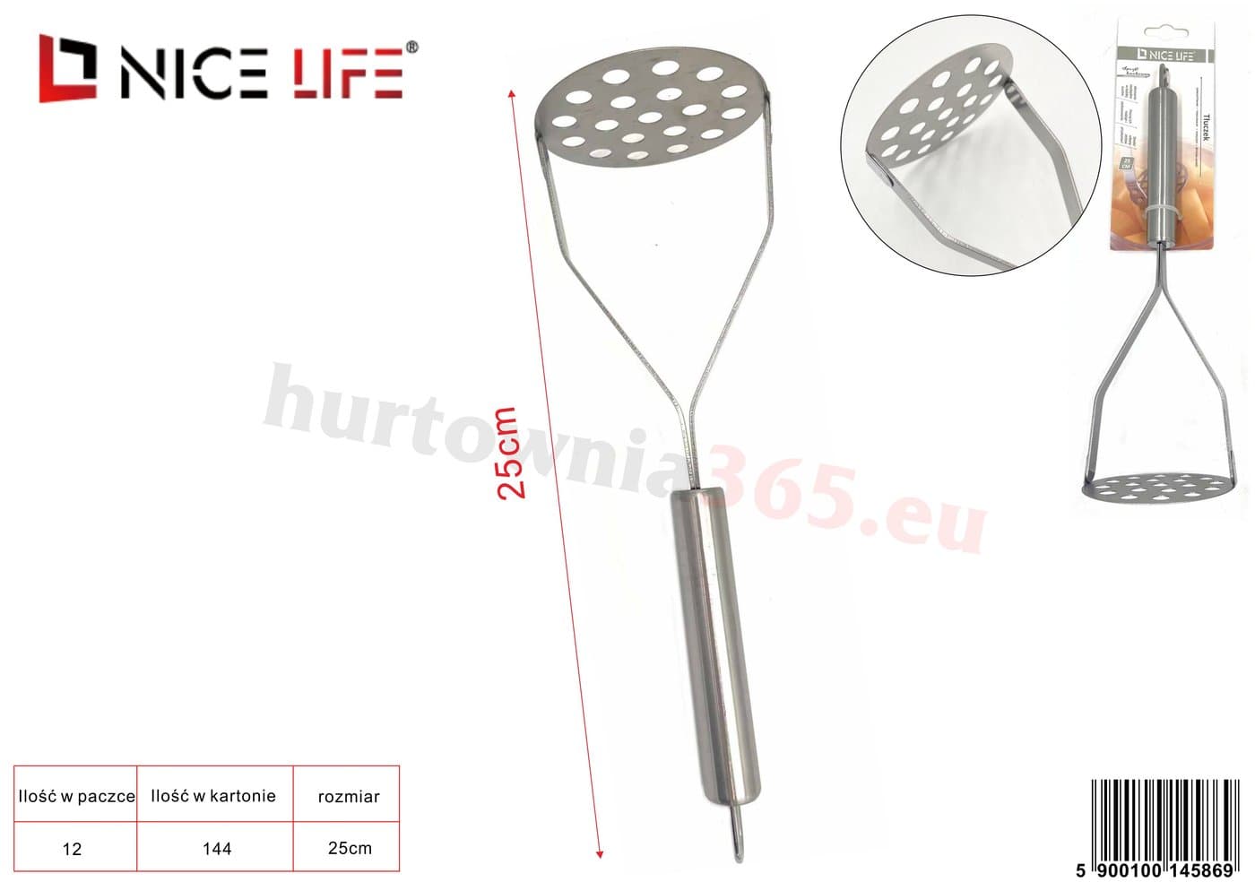 Tłuczek metalowy perforowany okrągły