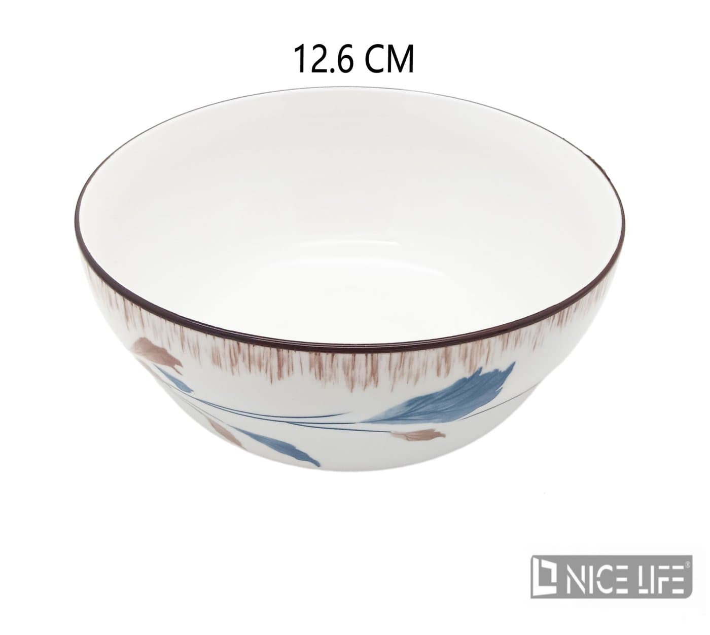 Miska ceramiczna z liśćmi niebiesko-brązowymi