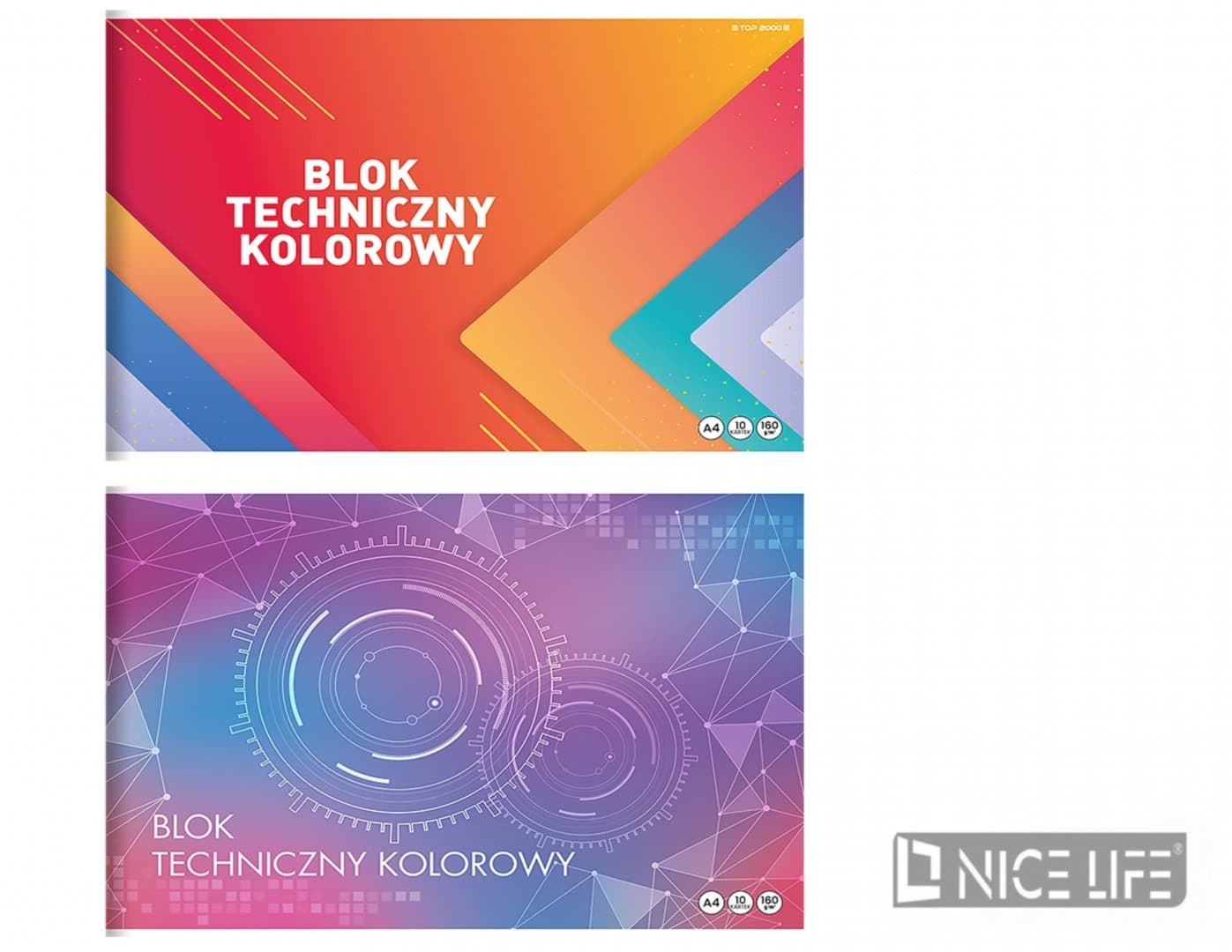 BLOK TECHNICZNY TOP 2000 BASIC A4/10K KOLOROWY
