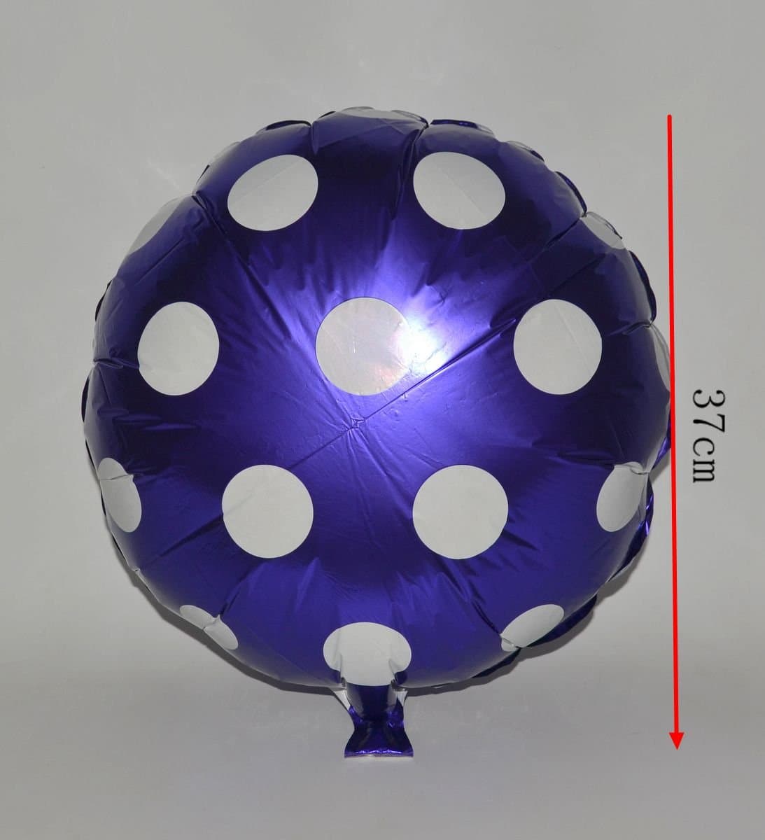 Balon foliowy okrągły granatowy w białe kropki