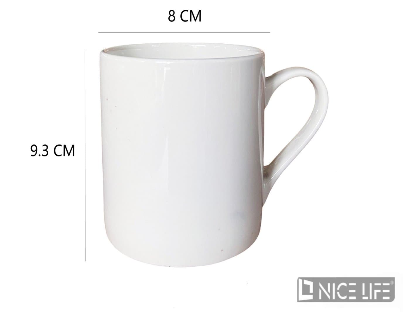 Kubek ceramiczny biały z zaokrąglonym uchwytem