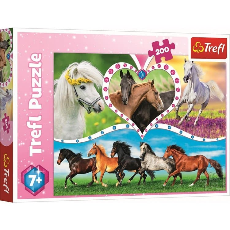 Puzzle 200-elementowe z motywem koni