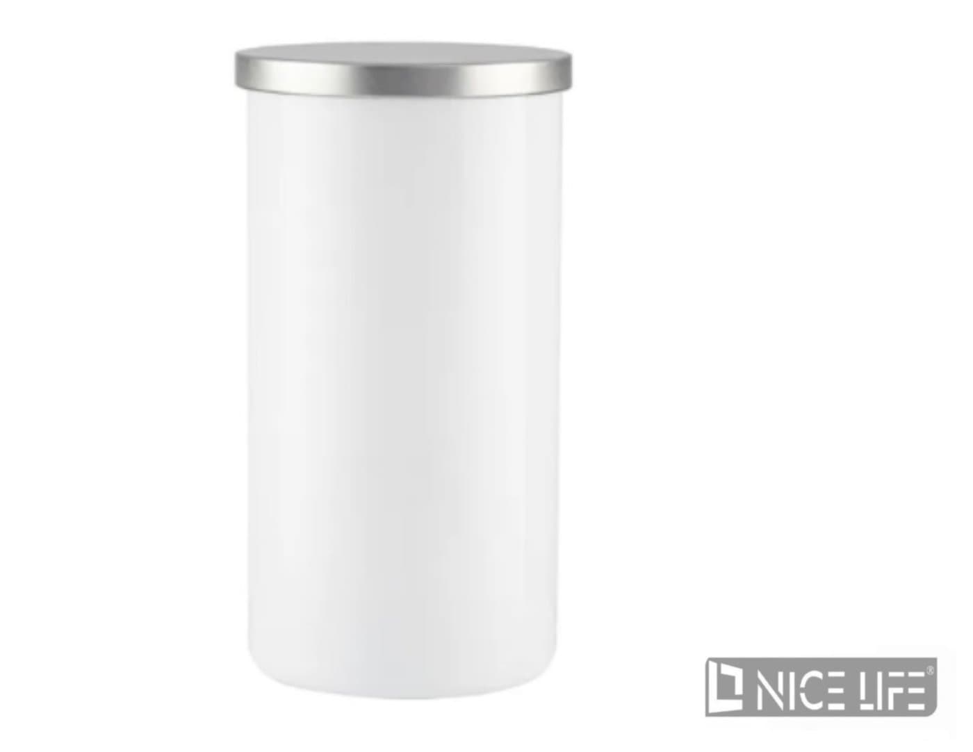 Pojemnik biały ze srebrnym deklem 1210ml