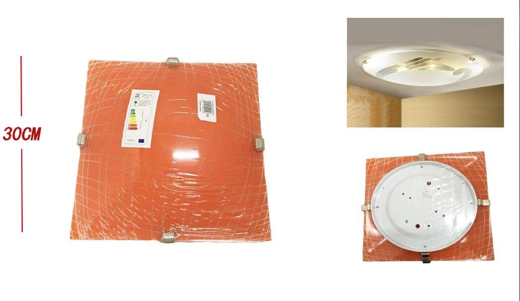 Plafon kwadratowy szklany pomarańczowy